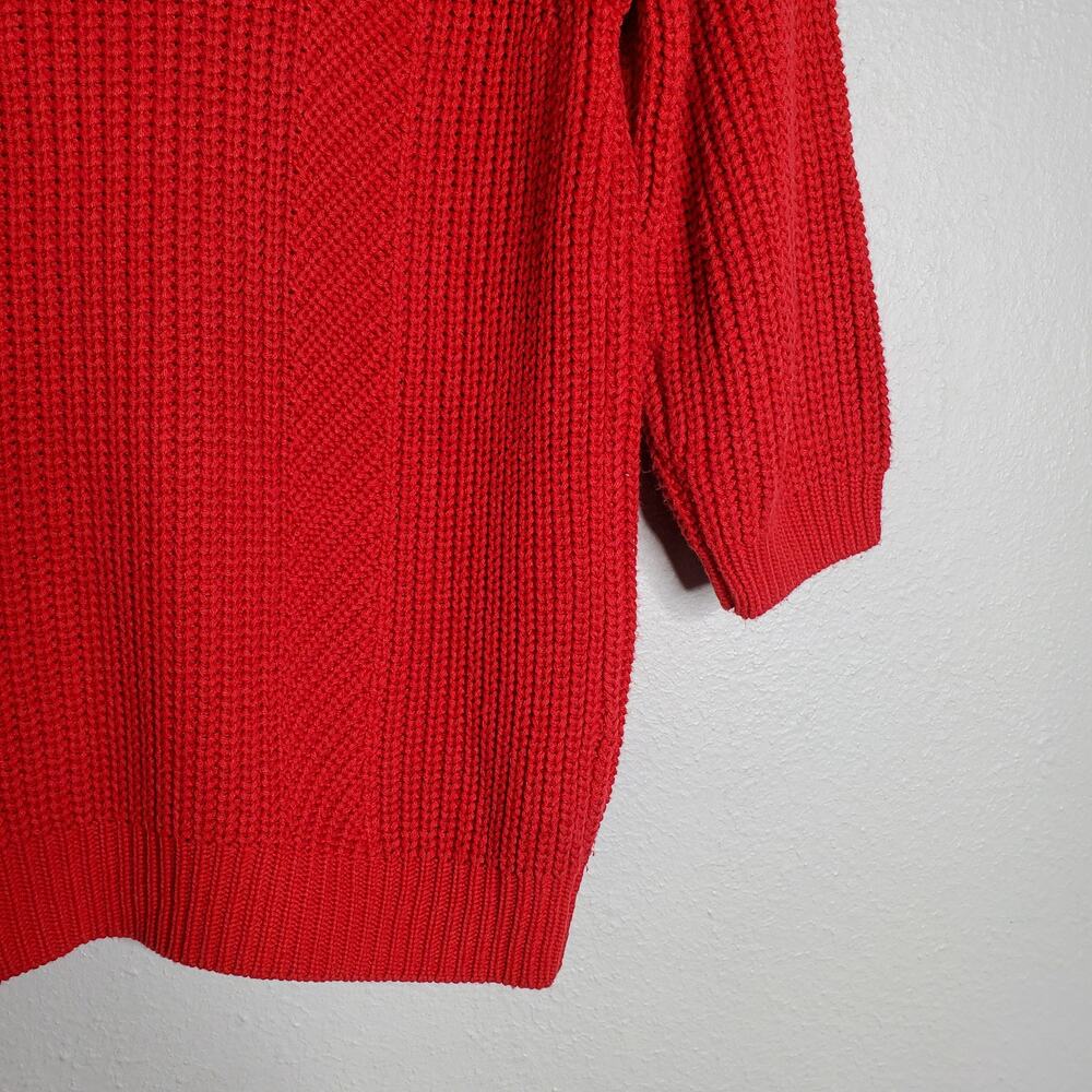 Minimalist Casual Cable Knit Sweater Free Size Red Preppy Classic Basic Moussy - Picture 7 of 12